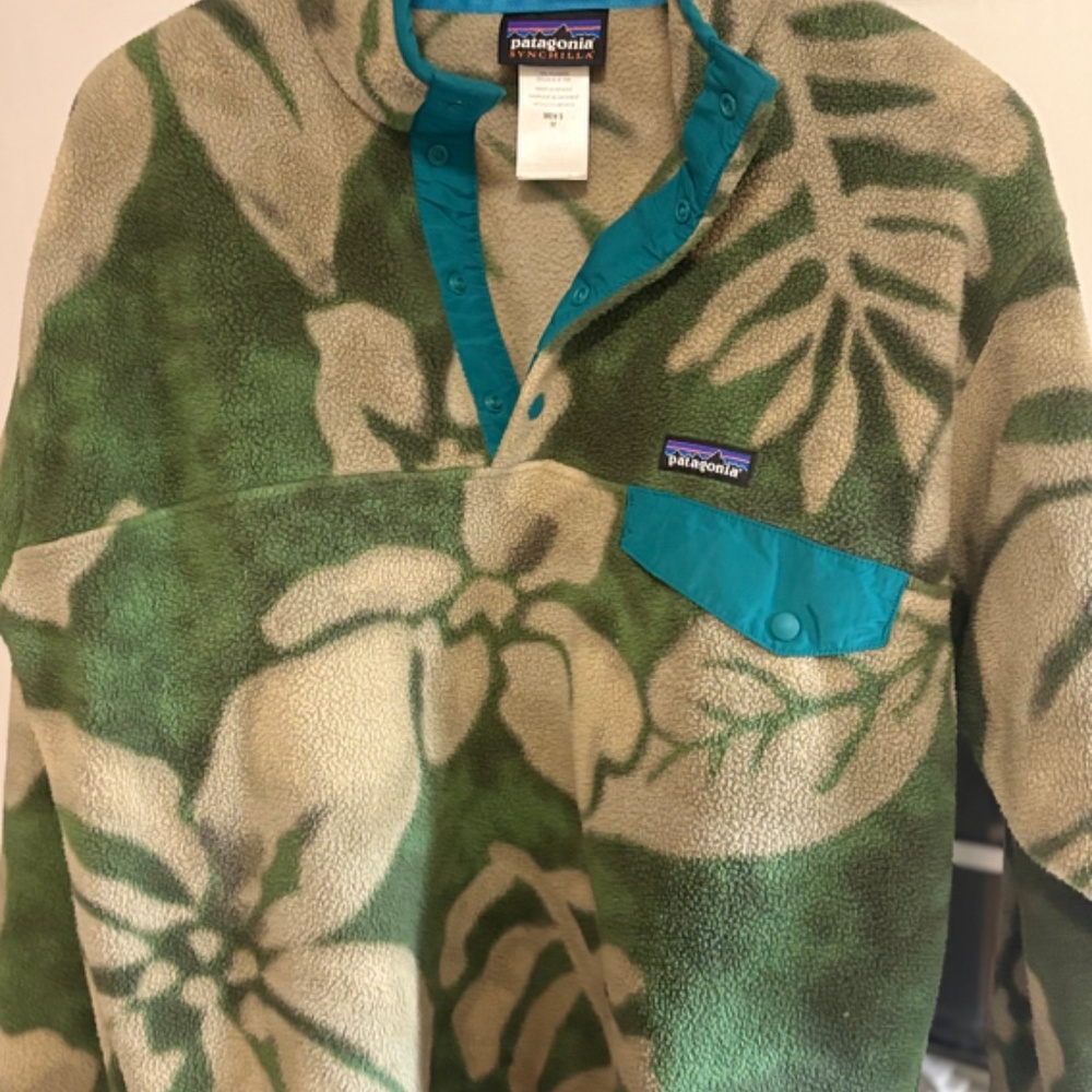 RARE-Vintage Y2K Patagonia Spice Garden Floral  Synchilla Pullover (Mens M)